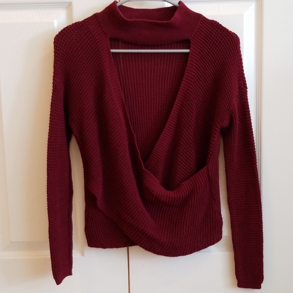 Wine Choker Sweater